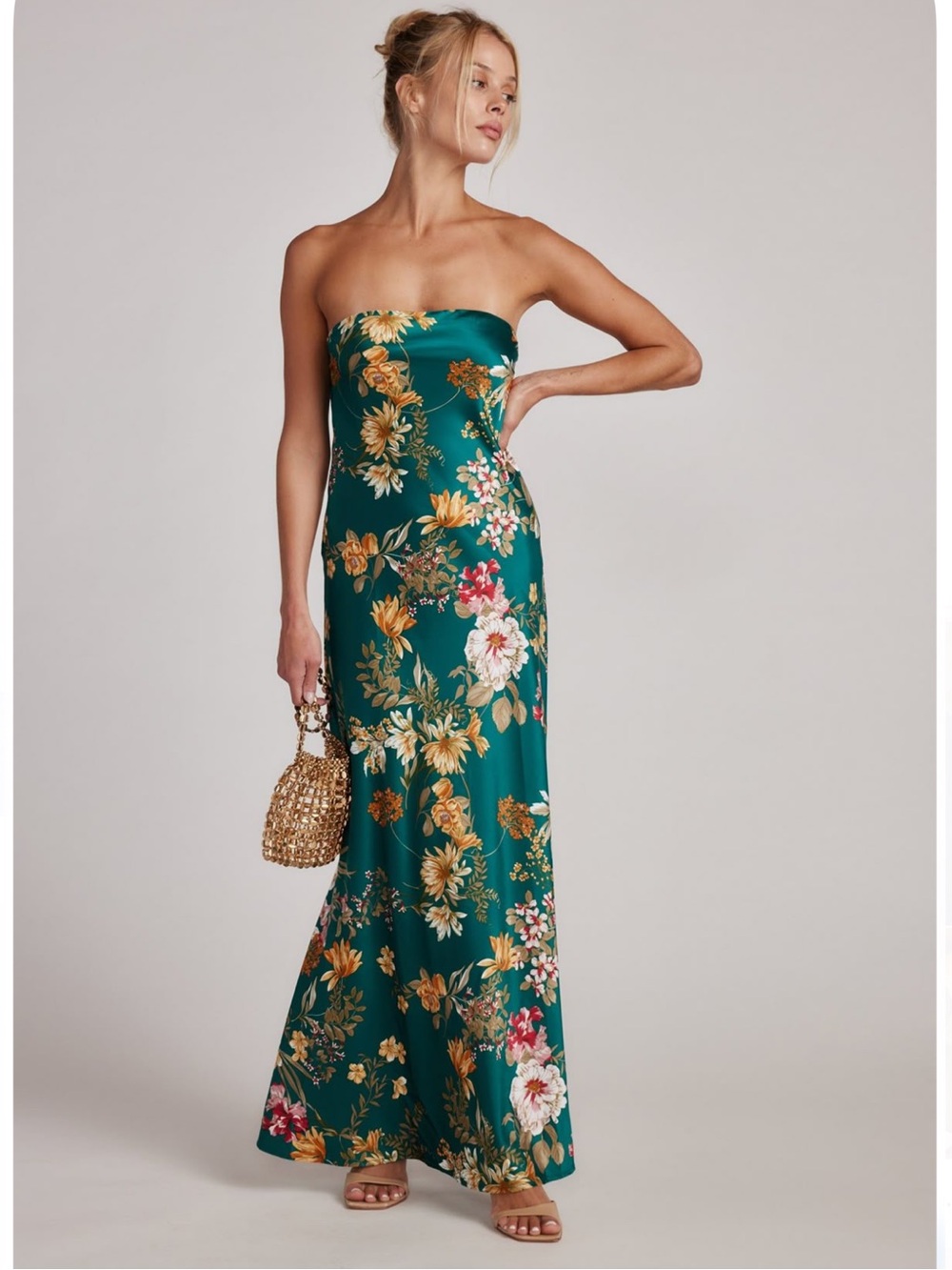 NWT 12th Tribe Emerald Floral Maxi Dress